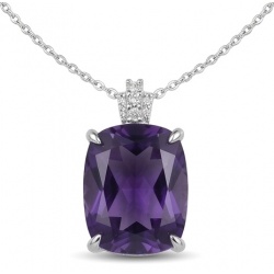 Classic design 22.5 carat African Amethyst .925 Sterling Silver dipped in rhodium handcrafted necklace