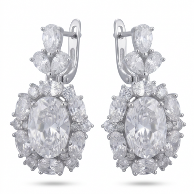 Allure Natural 15.2 carat Topaz .925 Sterling Silver handcrafted earrings