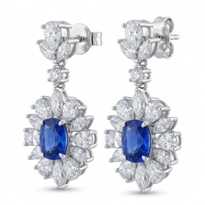 Best quality 3.9 carat African Kyanite .925 Sterling Silver handcrafted earrings
