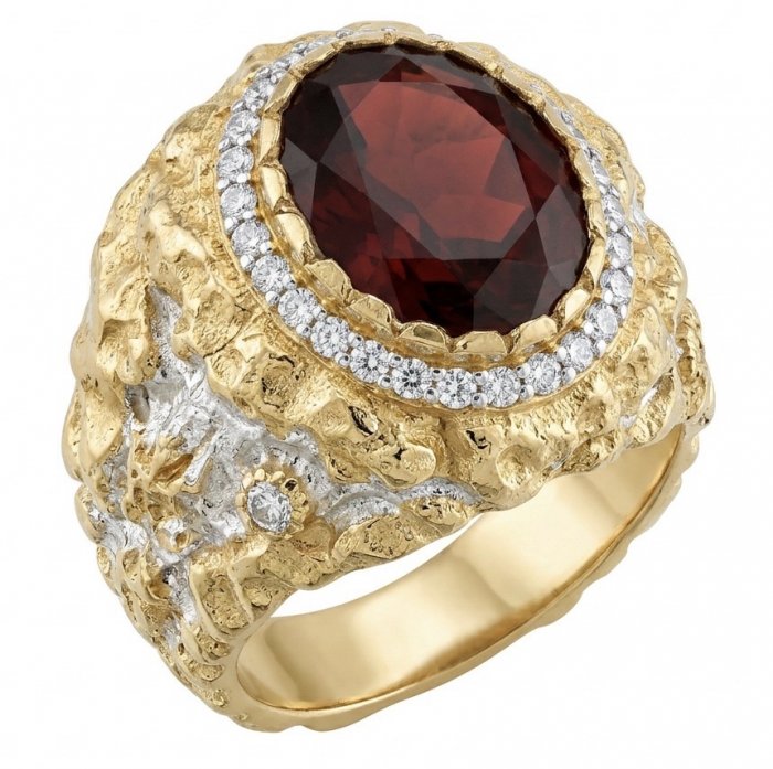 Empress of Love 24.6 ctw Mozambique Ruby .925 Sterling Silver dipped in 22K Gold handcrafted Statement Ring size 9 - video