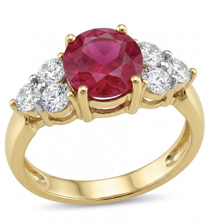 Born to Glam authentic 4.2 carat Ruby 22K Gold over .925 Silver handcrafted Ring s. 7 1/4