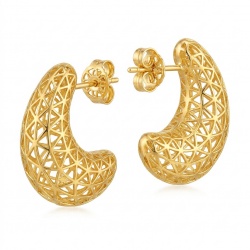 Dubai Style - .925 Sterling Silver dipped in 22K Gold handmade Earrings