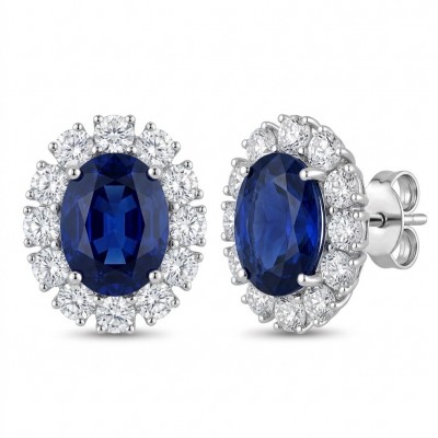 Authentic 10.5 carat Sapphire rhodium over .925 Sterling Silver handcrafted earrings