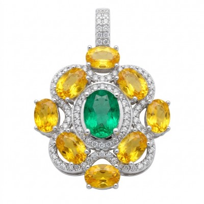 Giovanna - 12.5 carat Authentic Brazilian Peridot .925 Sterling Silver handcrafted Pendant