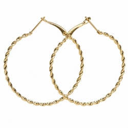 Allure Golden tone handcrafted Stylish Hoop earrings