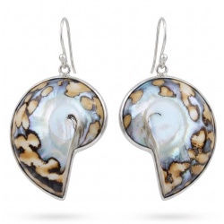 Fabulous Nautilus Ocean Shells .925 Sterling Silver handmade earrings