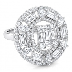 Art Deco 6.5 carat White Topaz .925 Sterling Silver ring size 8