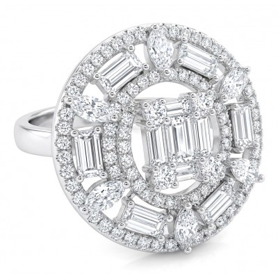 Art Deco 6.5 carat White Topaz .925 Sterling Silver ring size 8