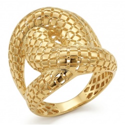Dubai Style - Golden knot - .925 Sterling Silver dipped in 22K Gold handmade Large ring size 9