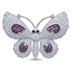 Precious Butterfly Genuine 10.5 carat Ruby .925 Sterling Silver handmade LARGE Statement Ring size 7 1/2