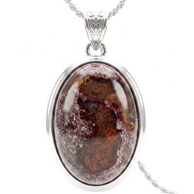 New Galaxy 29.5 ctw Authentic Mexican Opal.925 Sterling Silver handmade Pendant
