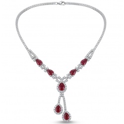 Royalty 12.2 carat Ruby .925 Sterling Silver .925 Sterling Silver Statement Necklace