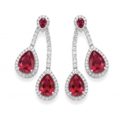 Royalty 8.2 carat Ruby .925 Sterling Silver .925 Sterling Silver Statement earrings