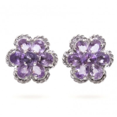 Lavender Beauty authentic 9.2 carat Amethyst .925 Sterling Silver dipped in rhodium handcrafted earrings
