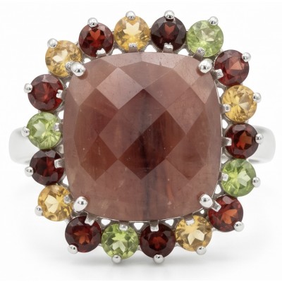 Art Deco 18.8 ctw Kashmir Rruby .925 Sterling Silver handcrafted Statement Ring size 8