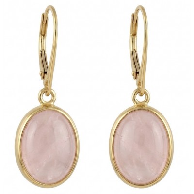 Authentic 10.2 carat Rose Quartz 14K Gold over .925 Silver handcrafted Statement earrings