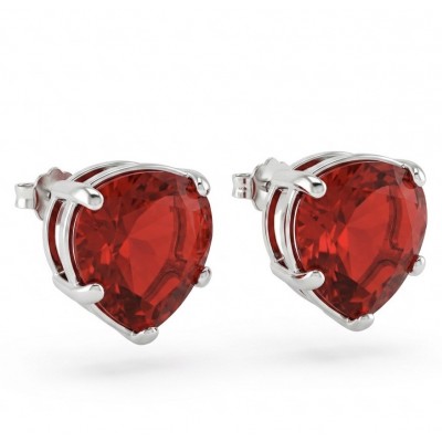 Red Hearts Topaz .925 Sterling Silver handcrafted earrings