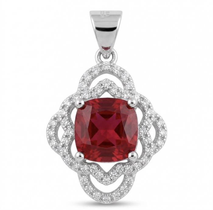 Authentic 6.5 CARAT Ruby .925 Sterling Silver Pendant