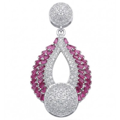 Antonina - 6.5 carat Ruby .925 Sterling Silver dipped in rhodium handcrafted incredible Pendant