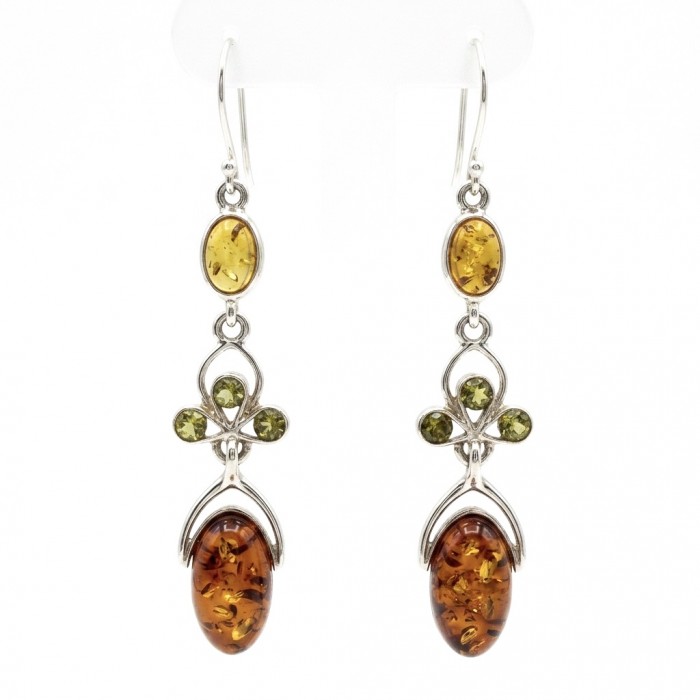 Natural Baltic Amber .925 Sterling Silver handmade earrings