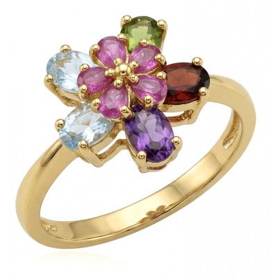4.8 carat Brazilian Tourmaline .925 Sterling Silver dipped in 18K Gold Perfectly handcrafted Ring s. 8