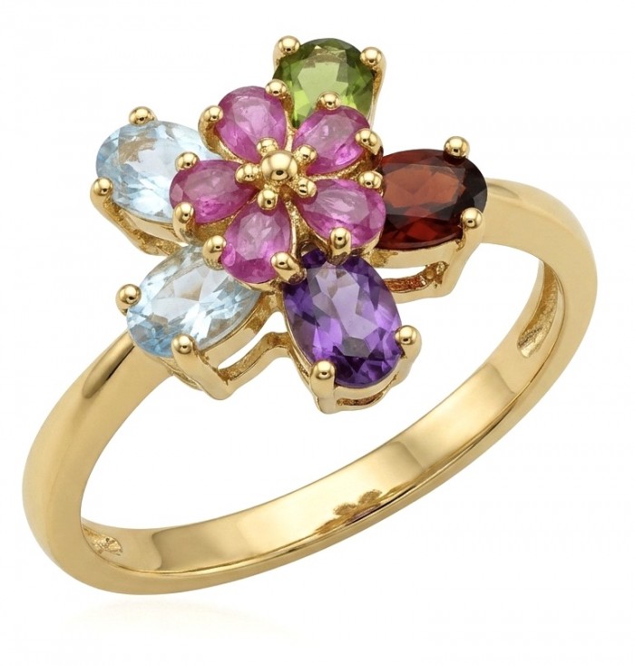 4.8 carat Brazilian Tourmaline .925 Sterling Silver dipped in 18K Gold Perfectly handcrafted Ring s. 8