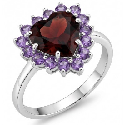 Natural 4.8 carat Mozambique Ruby .925 Sterling Silver Handcrafted Cocktail Ring s. 9