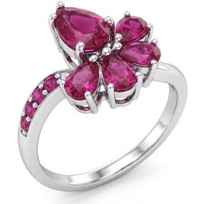My Sweet Heart Natural 4.8 carat Mozambique Ruby .925 Sterling Silver Handcrafted Cocktail Ring s. 8