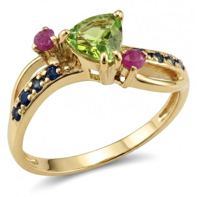 Stella 5.8 carat Swiss Blue Topaz .925 Sterling Silver dipped in 14K Gold handcrafted ring size 9