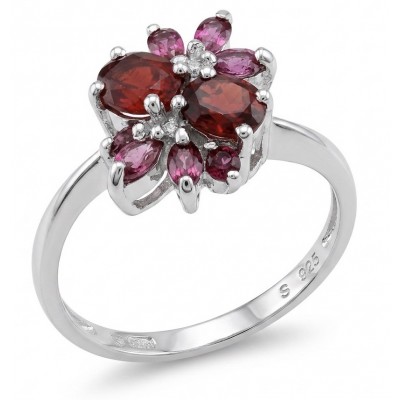 Precious Garnet - authentic 5.2 carat Garnet .925 Sterling Silver Ring size 9