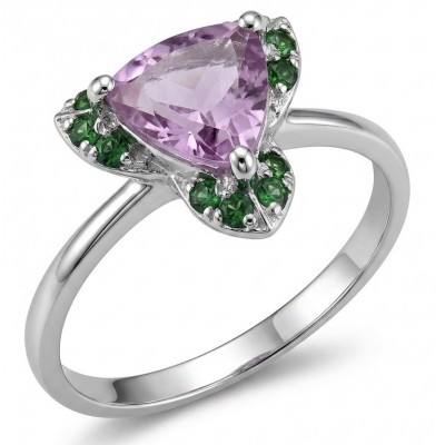 Purple Queen trillion cut 5.2 carat Amethyst .925 Sterling Silver Handcrafted Ring size 10