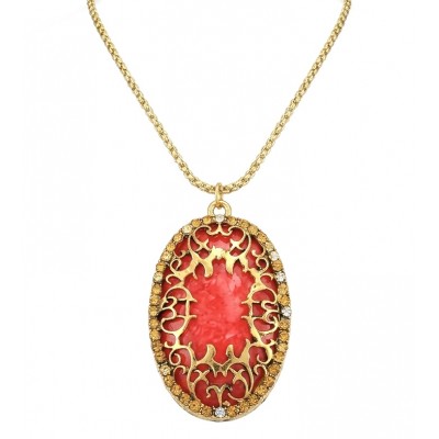 Summer Sublime natural Red resin handmade FASHION Necklace