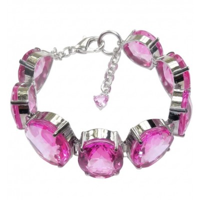 Luxurious 158.4 carat Fuchsia Pink Sapphire .925 Sterling Silver handcrafted Bracelet