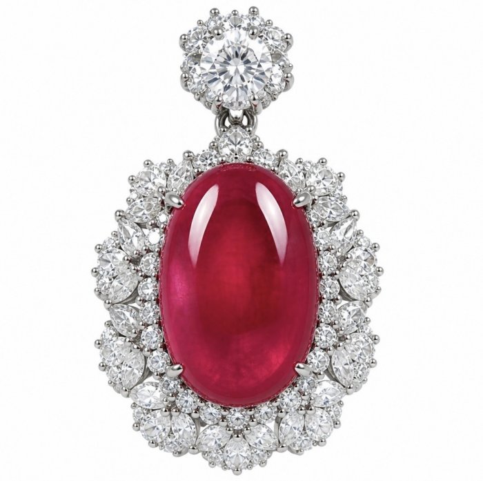 Giovanna 23.2 carat authentic Mozambique Ruby .925 Sterling Silver handmade Pendant - video