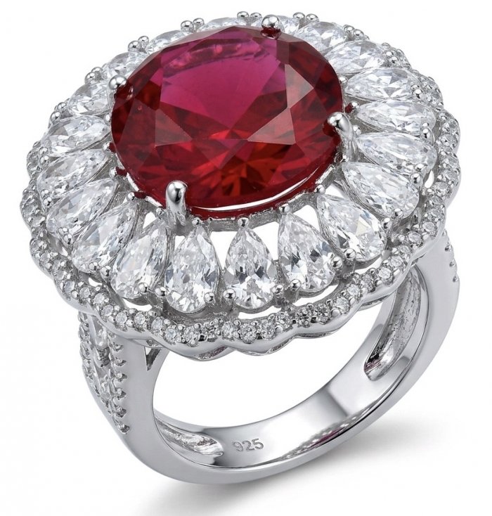 Scarlett 19.7 ctw Mozambique Star Ruby .925 Sterling Silver dipped in 18K WHITE Gold handcrafted Statement Ring size 7 - video