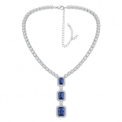 Ofelia - Authentic 10.5 CARAT natural Sapphire .925 Sterling Silver handcrafted necklace