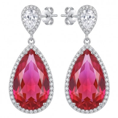 Magnificent Jewel 10.5 carat Ruby .925 Sterling Silver handcrafted incredible earrings