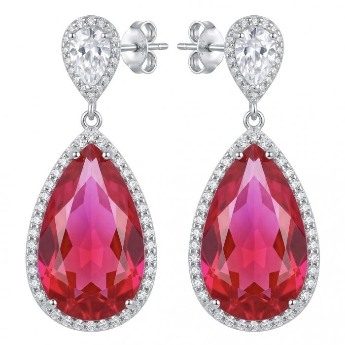 Magnificent Jewel 10.5 carat Ruby .925 Sterling Silver handcrafted incredible earrings - video