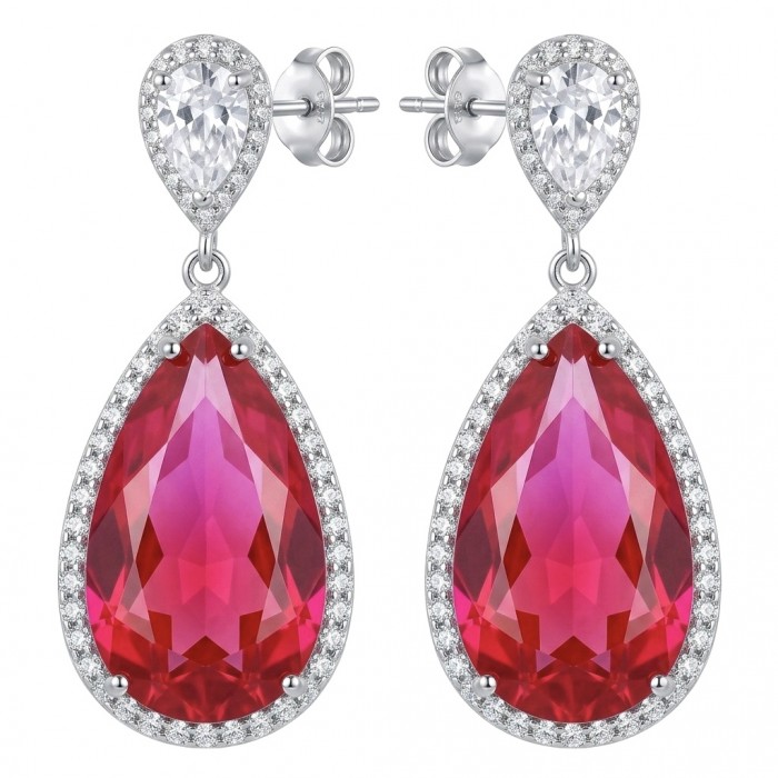 Magnificent Jewel 10.5 carat Ruby .925 Sterling Silver handcrafted incredible earrings
