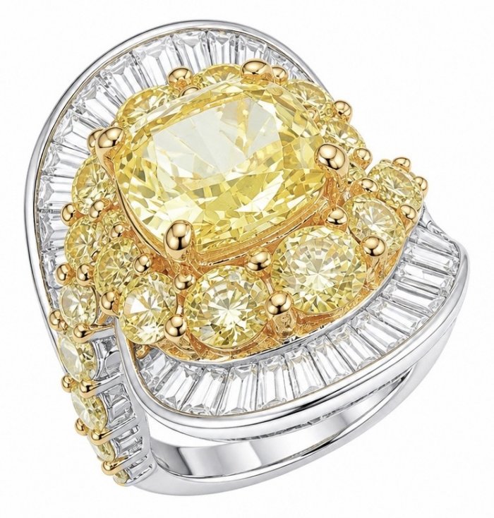 Wearable Art - Art Deco - Solid 25.8 carat Genuine Yellow Sapphire .925 Sterling Silver handcrafted ring size 6 - video