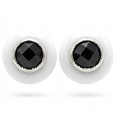 Black and White Authentic Agate .925 Sterling Silver handmade earrings