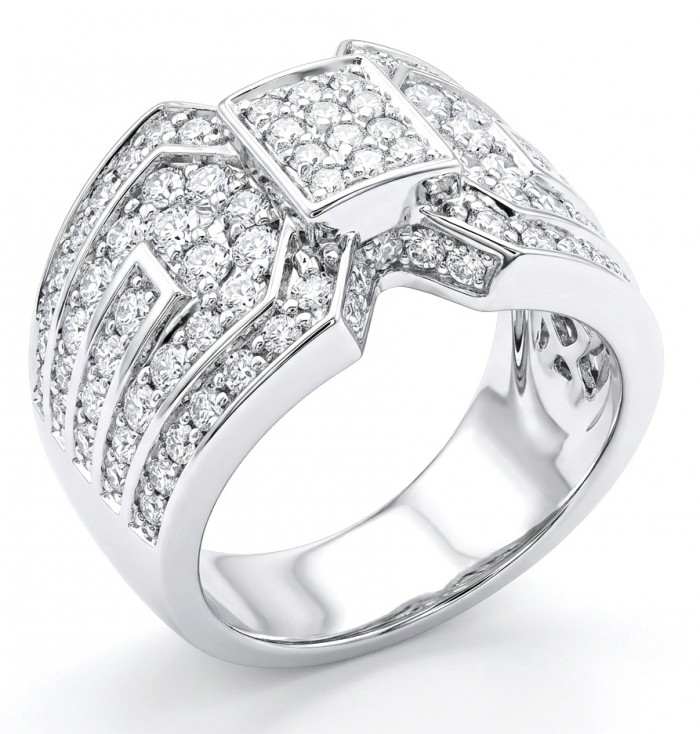 Aphrodite - 4.8 carat White Topaz Silver tone handcrafted Soild ring size 7