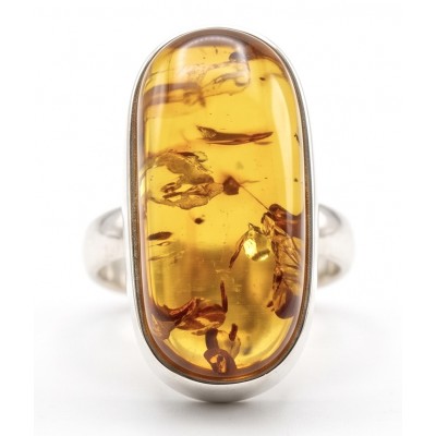 Beauty of the Sea - Natural Baltic Amber .925 Sterling Silver handcrafted ring; s. 7 adjustable