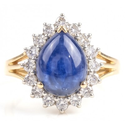 Precious Design pear cut 19.5 CARAT Tanzanite 22K Gold over .925 Sterling Silver Statement Ring s. 7