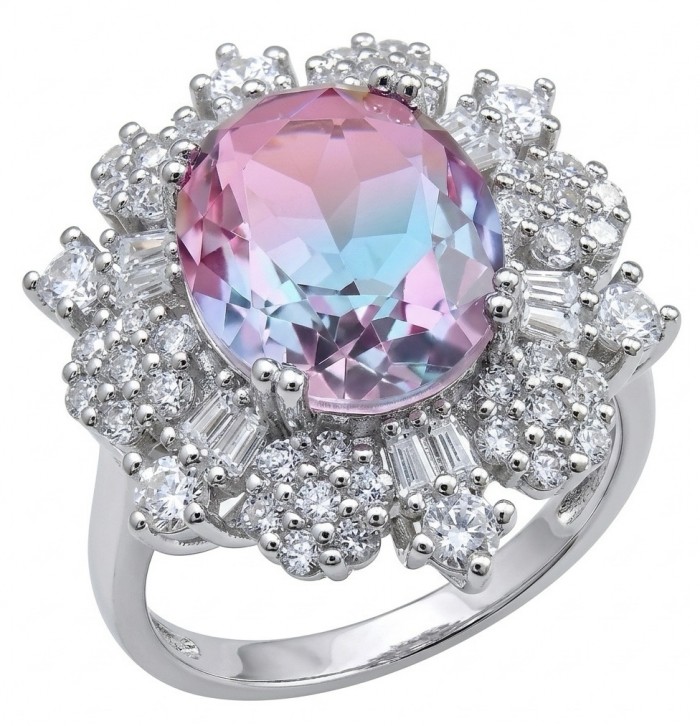 7.8 carat Alexandrite .925 Sterling Silver Perfectly handcrafted Ring s. 8 1/4