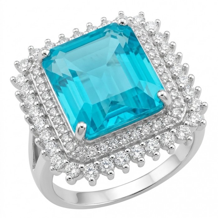 Elizabeth 12.8 carat Colombian Emerald 2.7 carat Moissanite .925 Sterling Silver dipped in Rhodium handcrafted Ring size 7 1/4