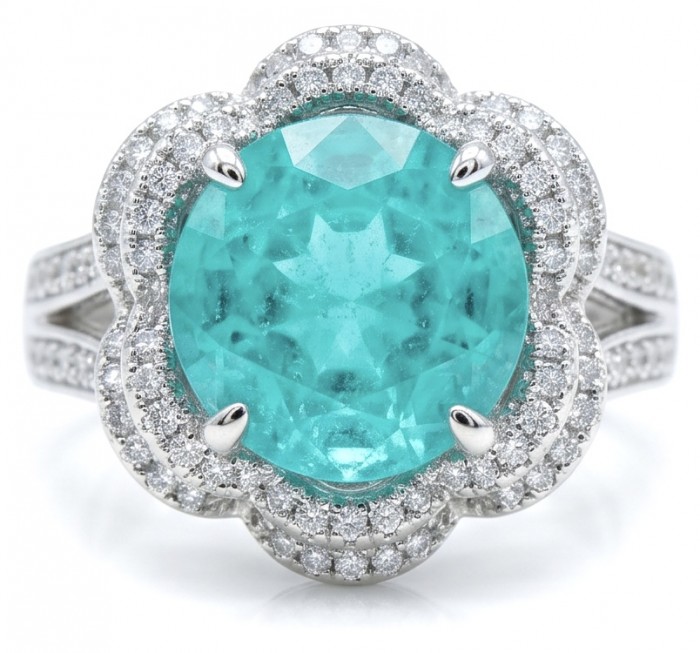 Giovanna - Authentic 9.9 carat COLOMBIAN EMERALD .925 Sterling Silver handcrafted Ring size 7 1/4