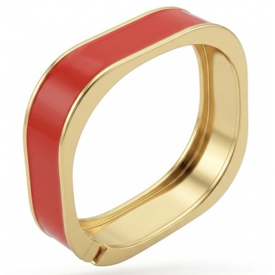 Lovely Red Enamel Vintage style Luxurious Golden Hinge Bangle Bracelet