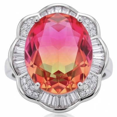 Carolyn 15.8 carat Brazilian Tourmaline .925 Sterling Silver Perfectly handcrafted Ring s. 7 1/2