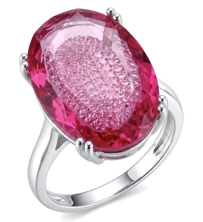 Angelina 12.9 carat authentic Pink Tourmaline .925 Sterling Silver Handcrafted Ring size 7